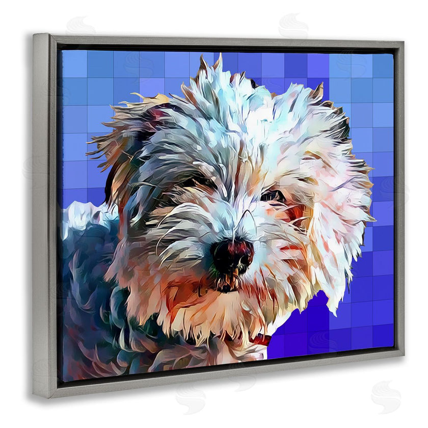 Kim Curinga | Bichon Puppy Blue Pattern