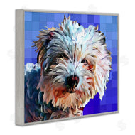Kim Curinga | Bichon Puppy Blue Pattern
