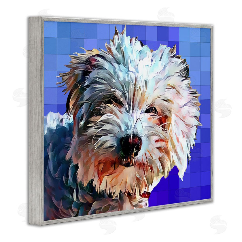Kim Curinga | Bichon Puppy Blue Pattern