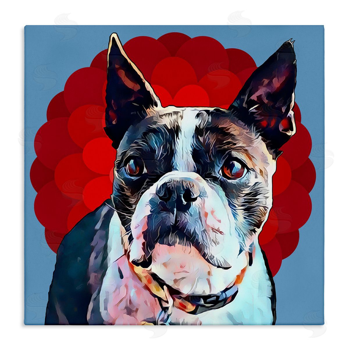 Terrier Dog Red Pop Art Canvas Wall Art, Home Decor by Kim Curinga