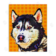 Kim Curinga | Husky Dog Orange Pop Art