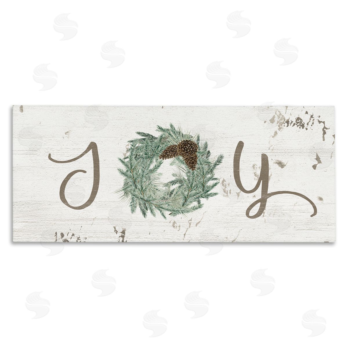 Joy Text Wreath Accent Canvas Wall Art, Home Decor by Grace Popp