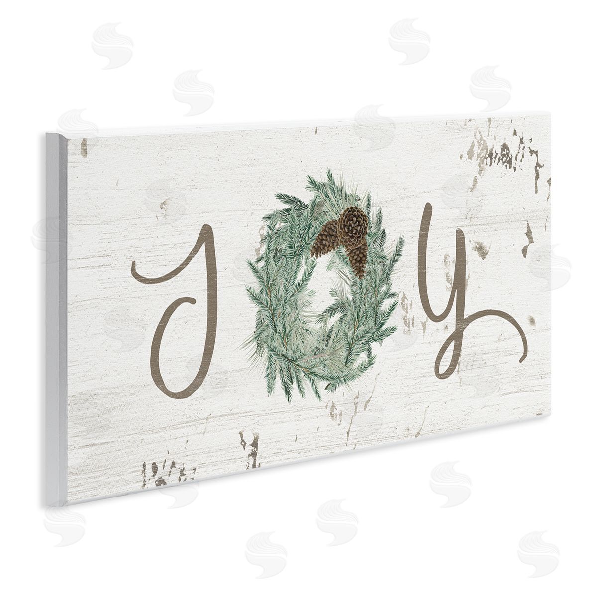 Joy Text Wreath Accent Wood Plaque Wall Art, Home Decor by Grace Popp