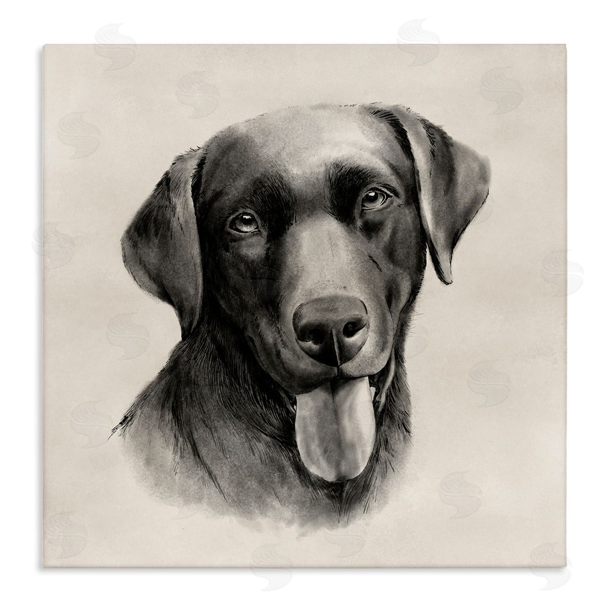 Sepia Labrador Dog Portrait Canvas Wall Art, Home Decor by Grace Popp