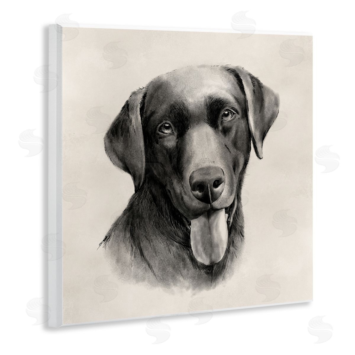 Sepia Labrador Dog Portrait Wood Plaque Wall Art, Home Decor by Grace Popp