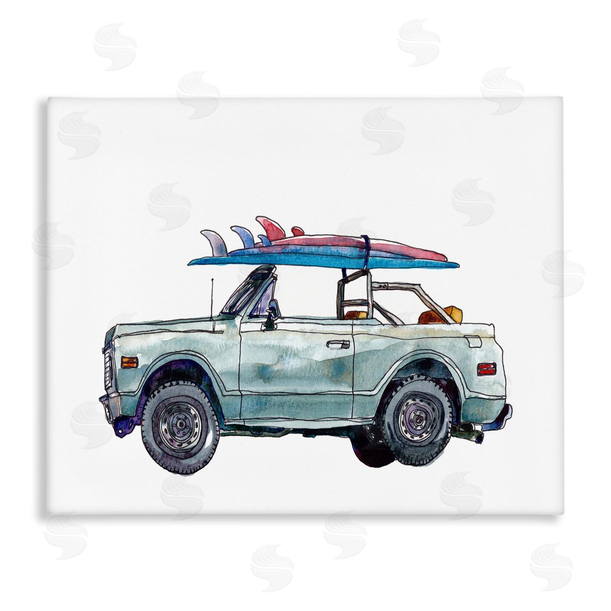 Beach Cruiser with Surfboard Canvas Wall Art, Home Decor by Paul McCreery