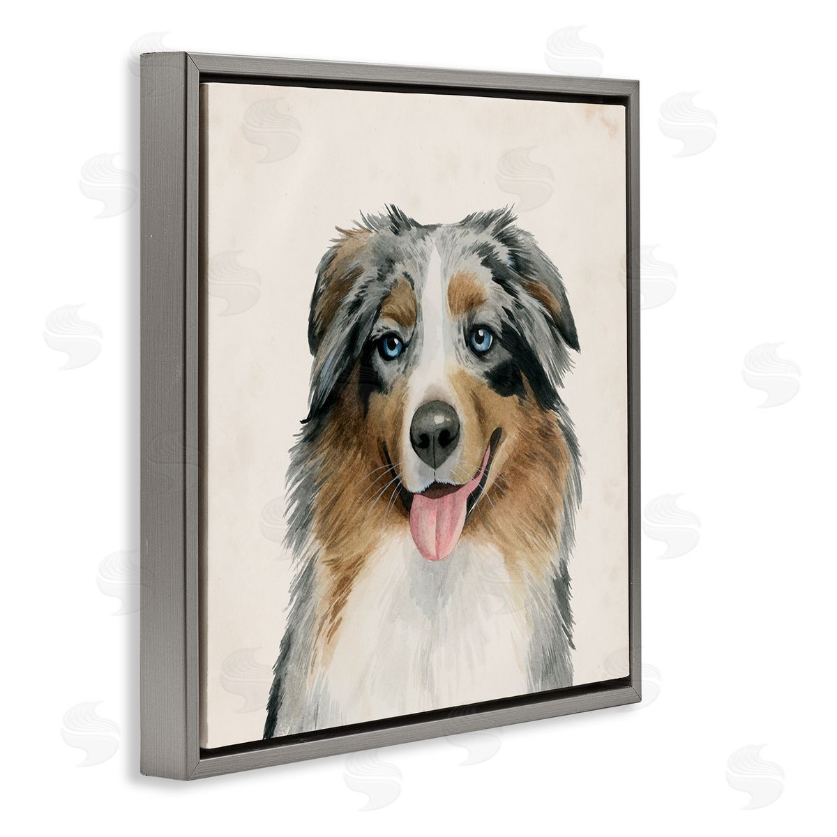 Best Bud Shepard Dog Grey Floating Frame Canvas Wall Art, Home Decor by Grace Popp