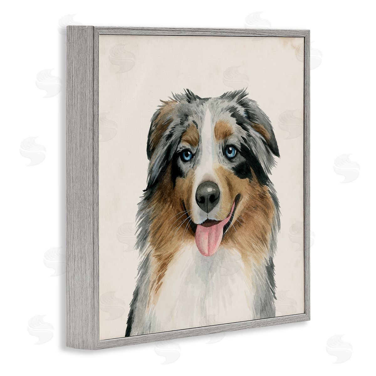 Best Bud Shepard Dog Grey Frame Print Wall Art, Home Decor by Grace Popp