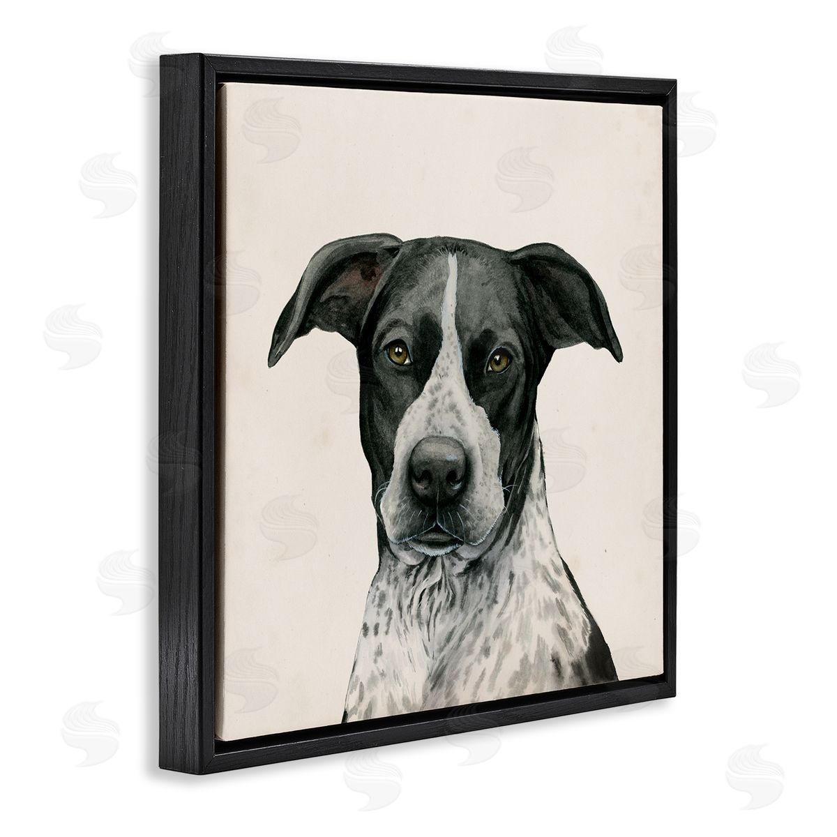Best Bud Hound Dog Black Floating Frame Canvas Wall Art, Home Decor by Grace Popp