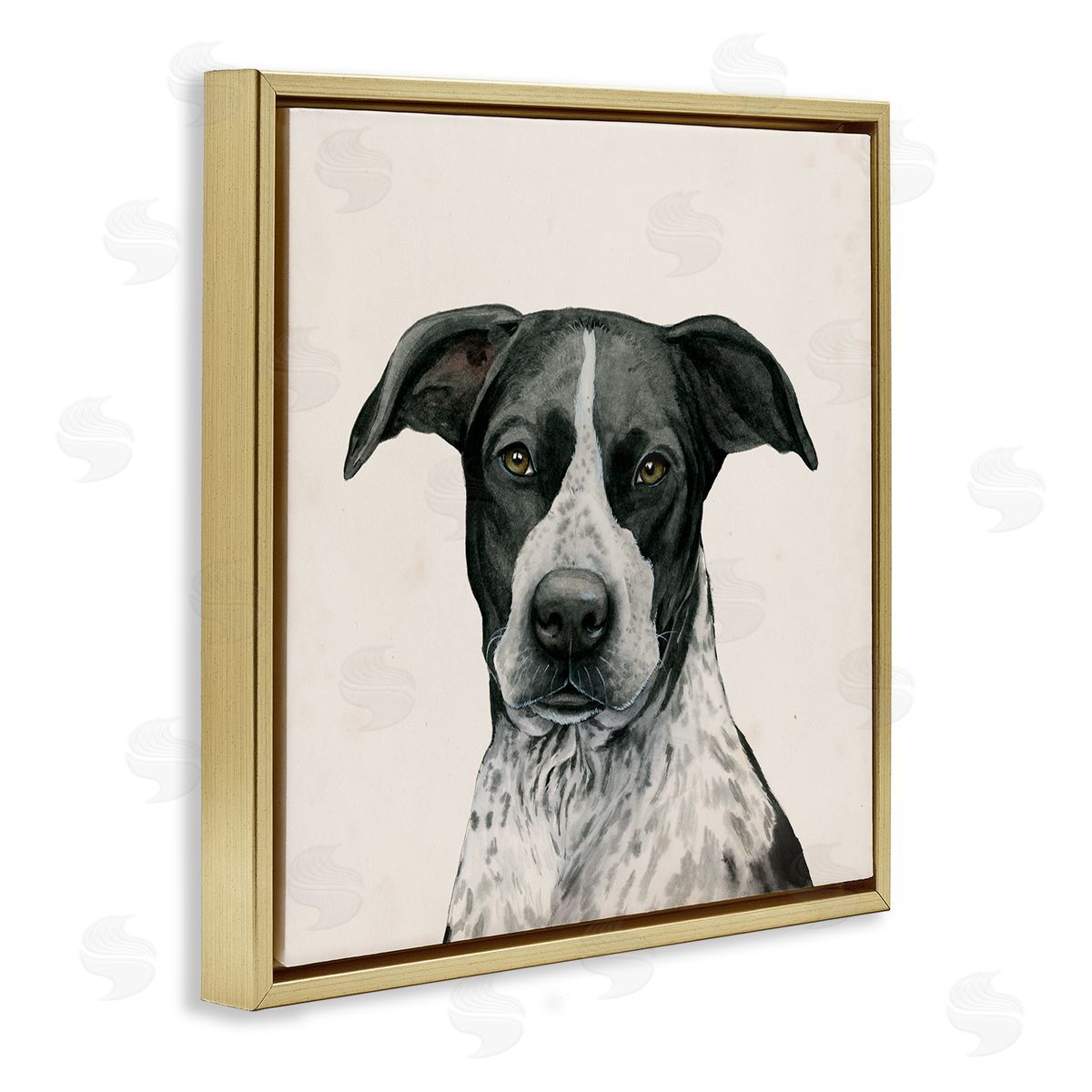 Best Bud Hound Dog Gold Floating Frame Canvas Wall Art, Home Decor by Grace Popp