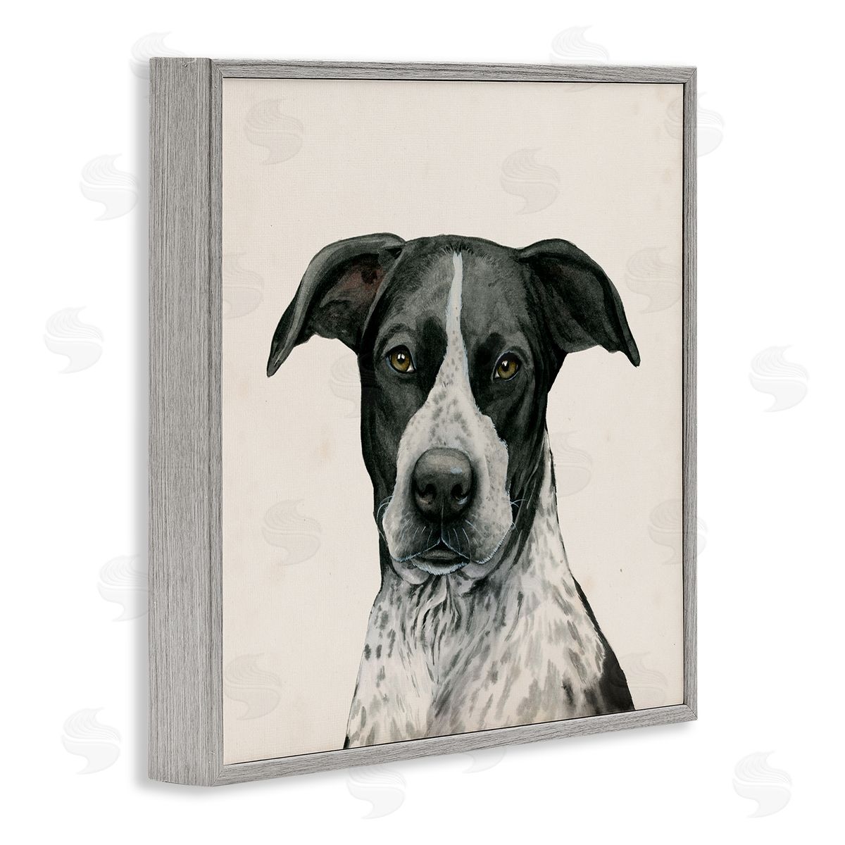 Best Bud Hound Dog Grey Frame Print Wall Art, Home Decor by Grace Popp
