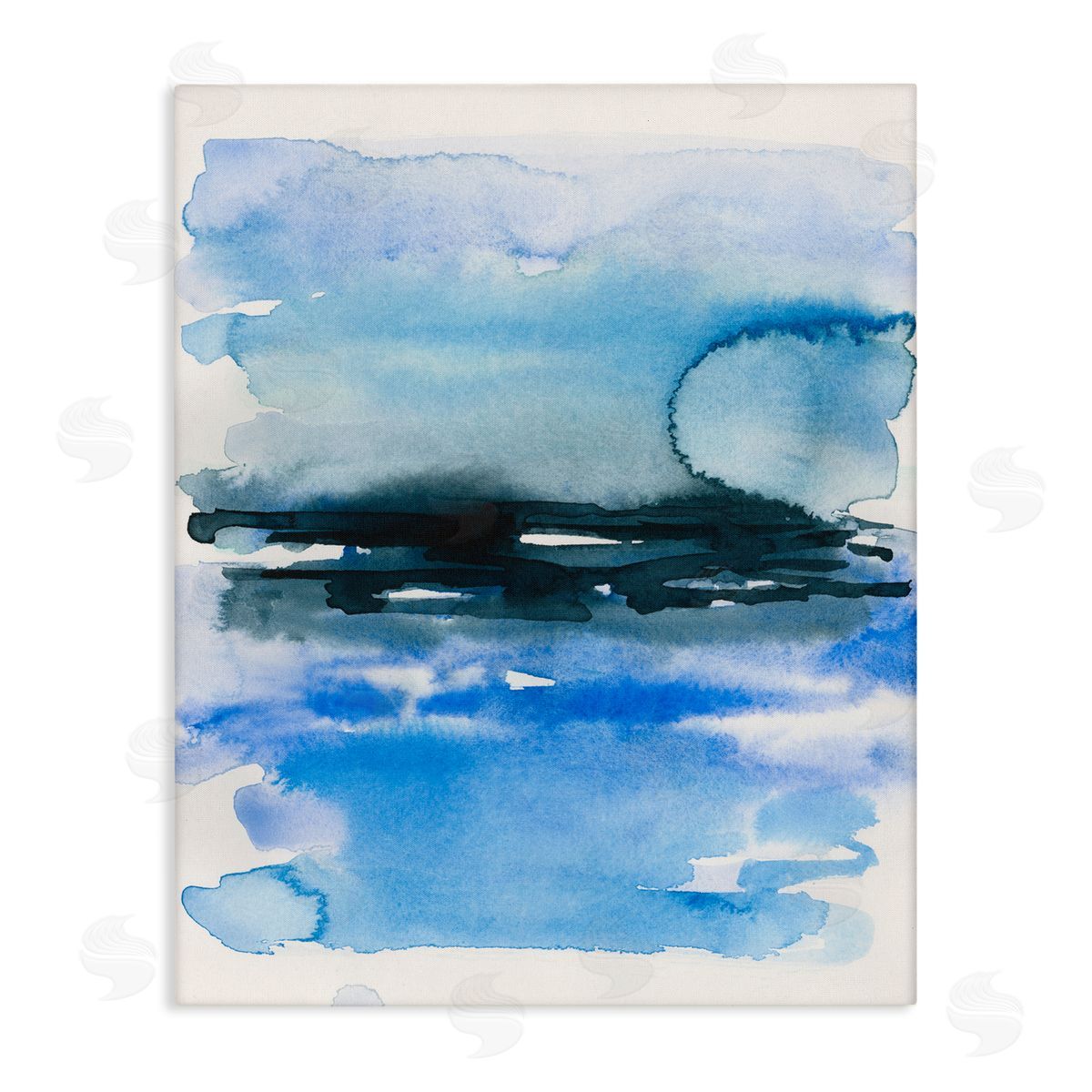 Abstract Sea Scape Watercolor Canvas Wall Art, Home Decor by Victoria Barnes