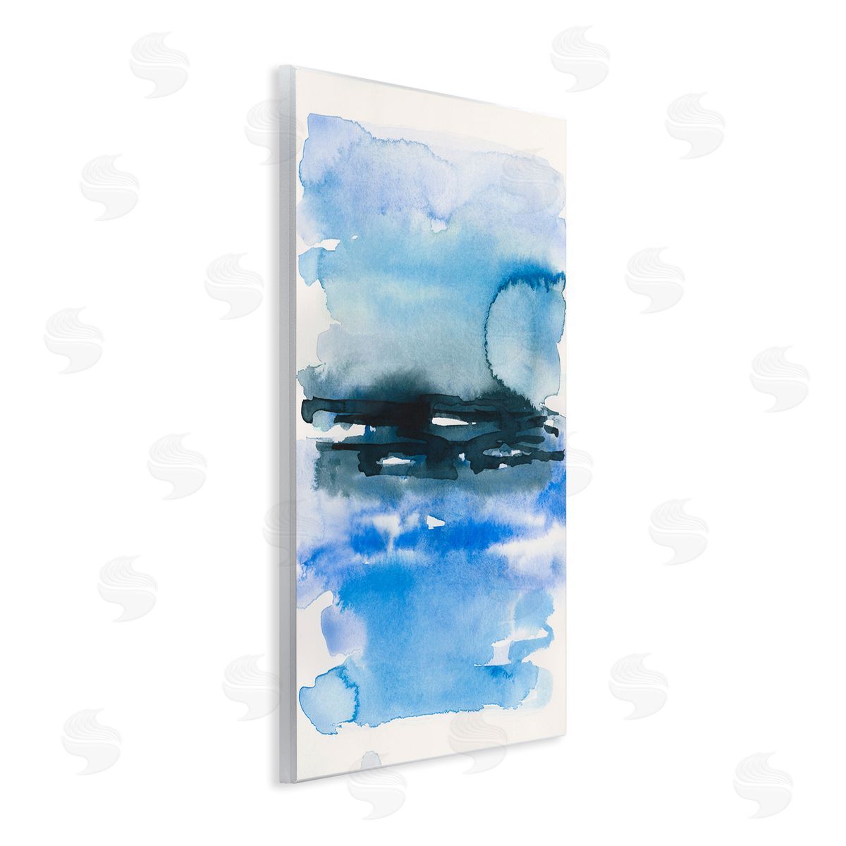 Abstract Sea Scape Watercolor Wood Plaque Wall Art, Home Decor by Victoria Barnes