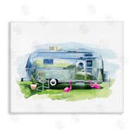 Annie Warren | Retro Camper with Flamingos
