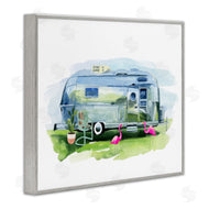 Annie Warren | Retro Camper with Flamingos