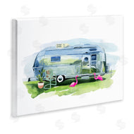 Annie Warren | Retro Camper with Flamingos