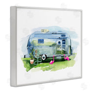 Annie Warren | Retro Camper with Flamingos