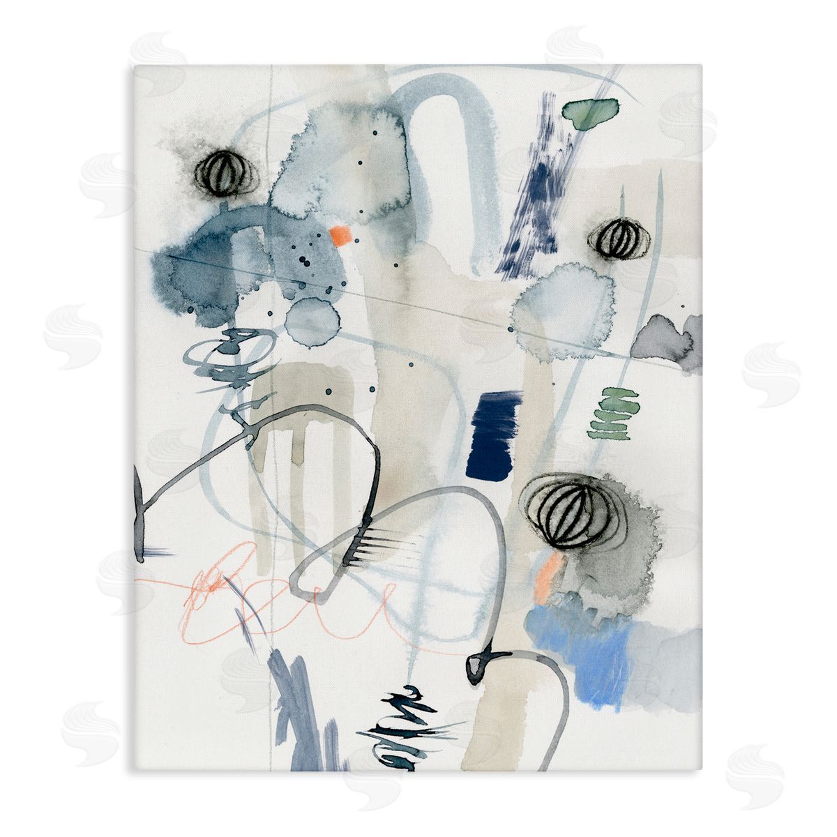 Abstract Shapes and Linework Canvas Wall Art, Home Decor by Victoria Barnes