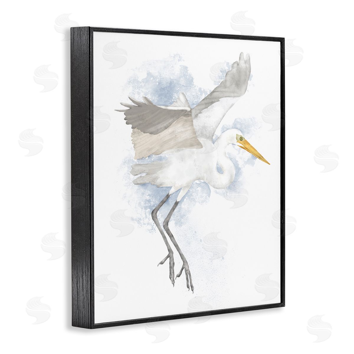 White Stork Open Wings Black Frame Print Wall Art, Home Decor by Jade Reynolds