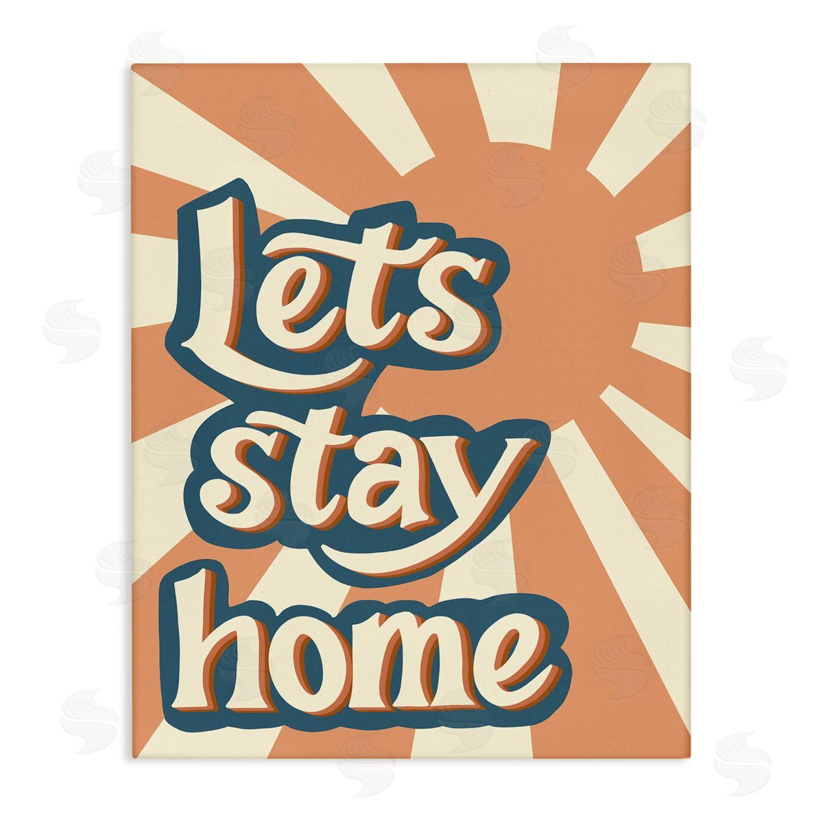 Let's Stay Home Summer Sun Canvas Wall Art, Home Decor by Amanda Houston