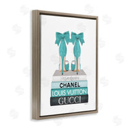 Amanda Greenwood | Turquoise Bow Heels on Books
