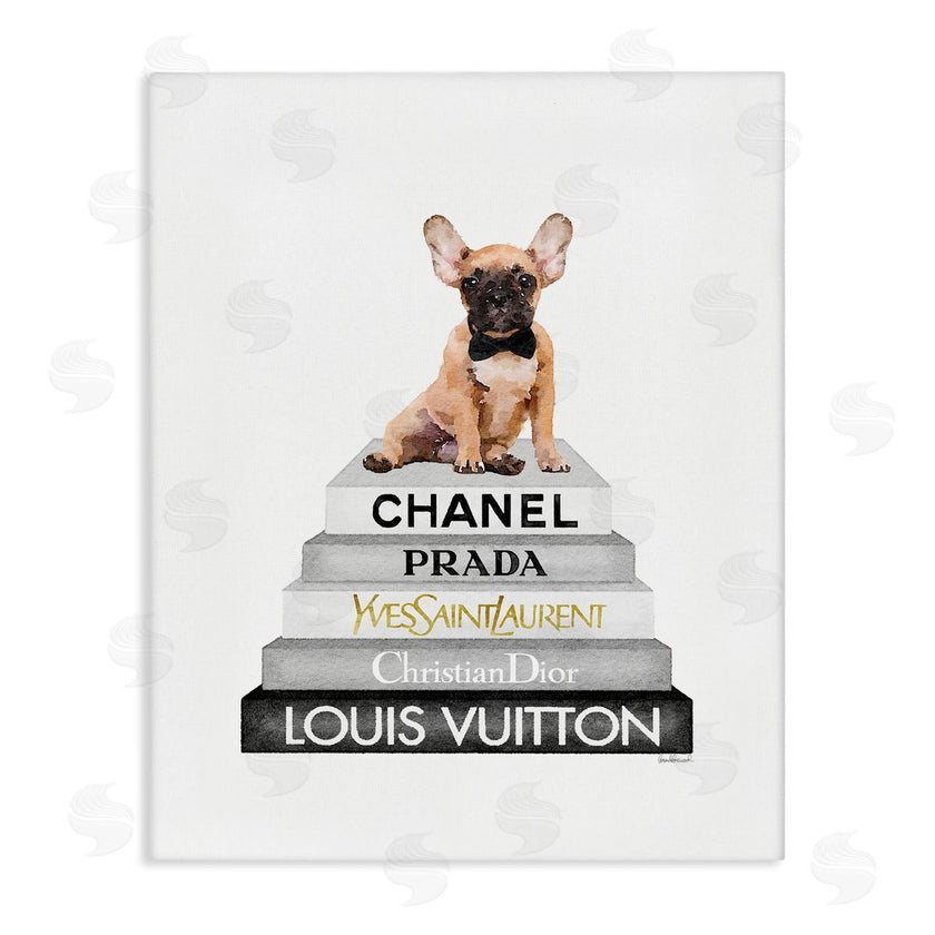 Amanda Greenwood | French Bulldog on Grey Bookstack