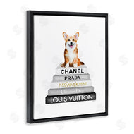 Amanda Greenwood | Corgi Dog on Grey Bookstack