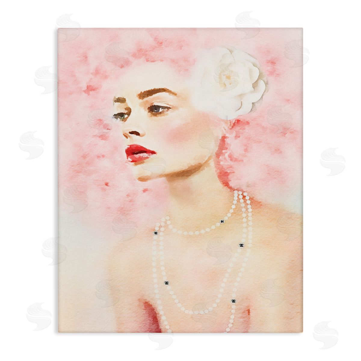 Pink Hair Fashion Portrait Canvas Wall Art, Home Decor by Amanda Greenwood