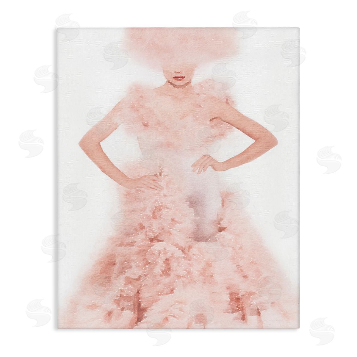 Pink Dress Fashion Illustration Canvas Wall Art, Home Decor by Amanda Greenwood