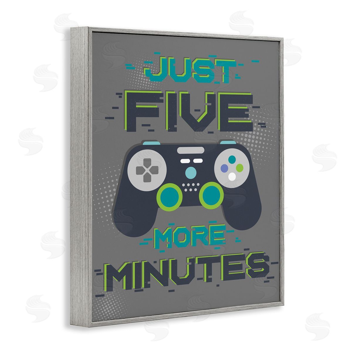 Five More Minutes Video Games Grey Frame Print Wall Art, Home Decor by Angela Nickeas