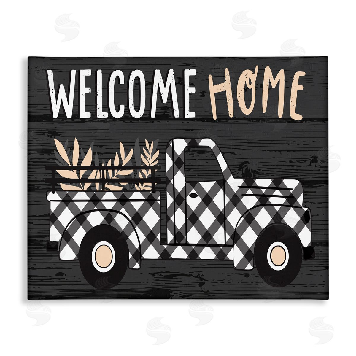 Welcome Home Plaid Truck Canvas Wall Art, Home Decor by Arrolynn Weiderhold