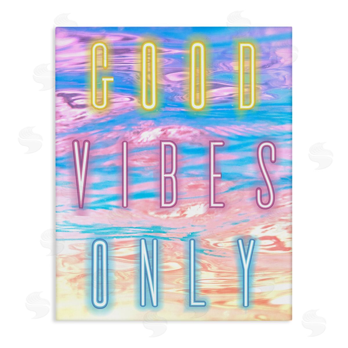 Good Vibes Only Neon Sky Canvas Wall Art, Home Decor by Arrolynn Weiderhold