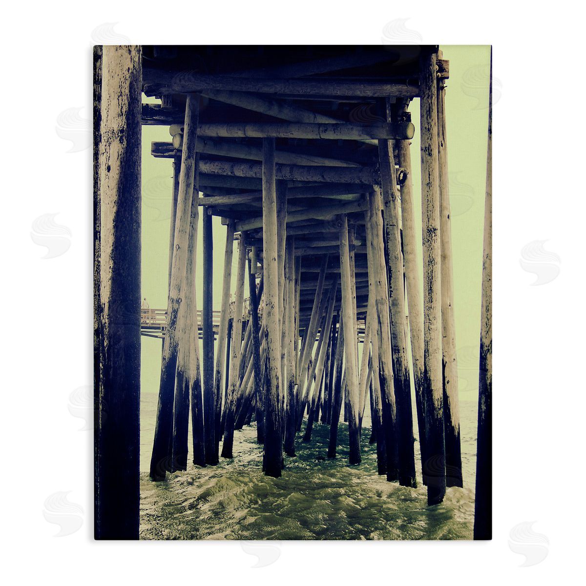 Coast under Distressed Wharf Canvas Wall Art, Home Decor by Ashley Calhoun