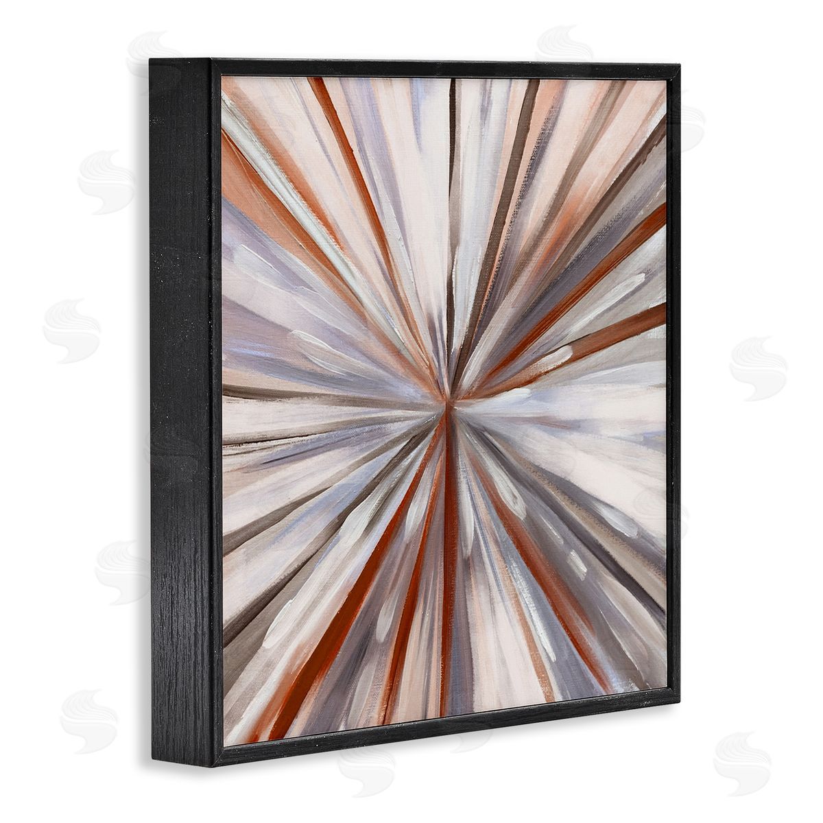 Warm Abstracted Spinning Lines Black Frame Print Wall Art, Home Decor by Boho Studio