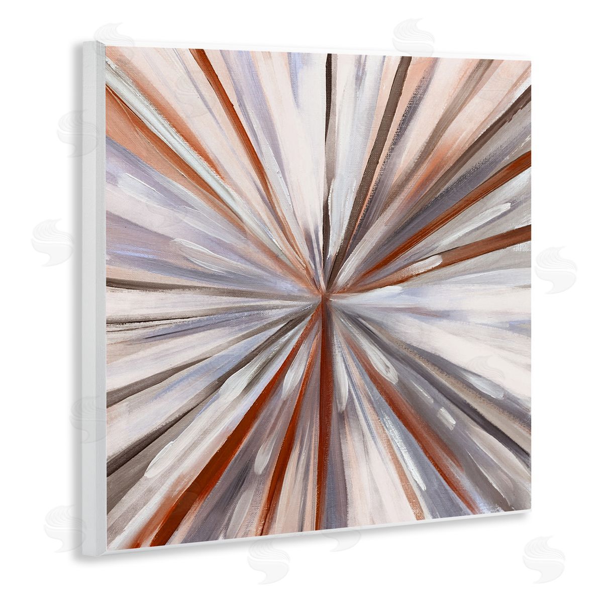 Warm Abstracted Spinning Lines Wood Plaque Wall Art, Home Decor by Boho Studio