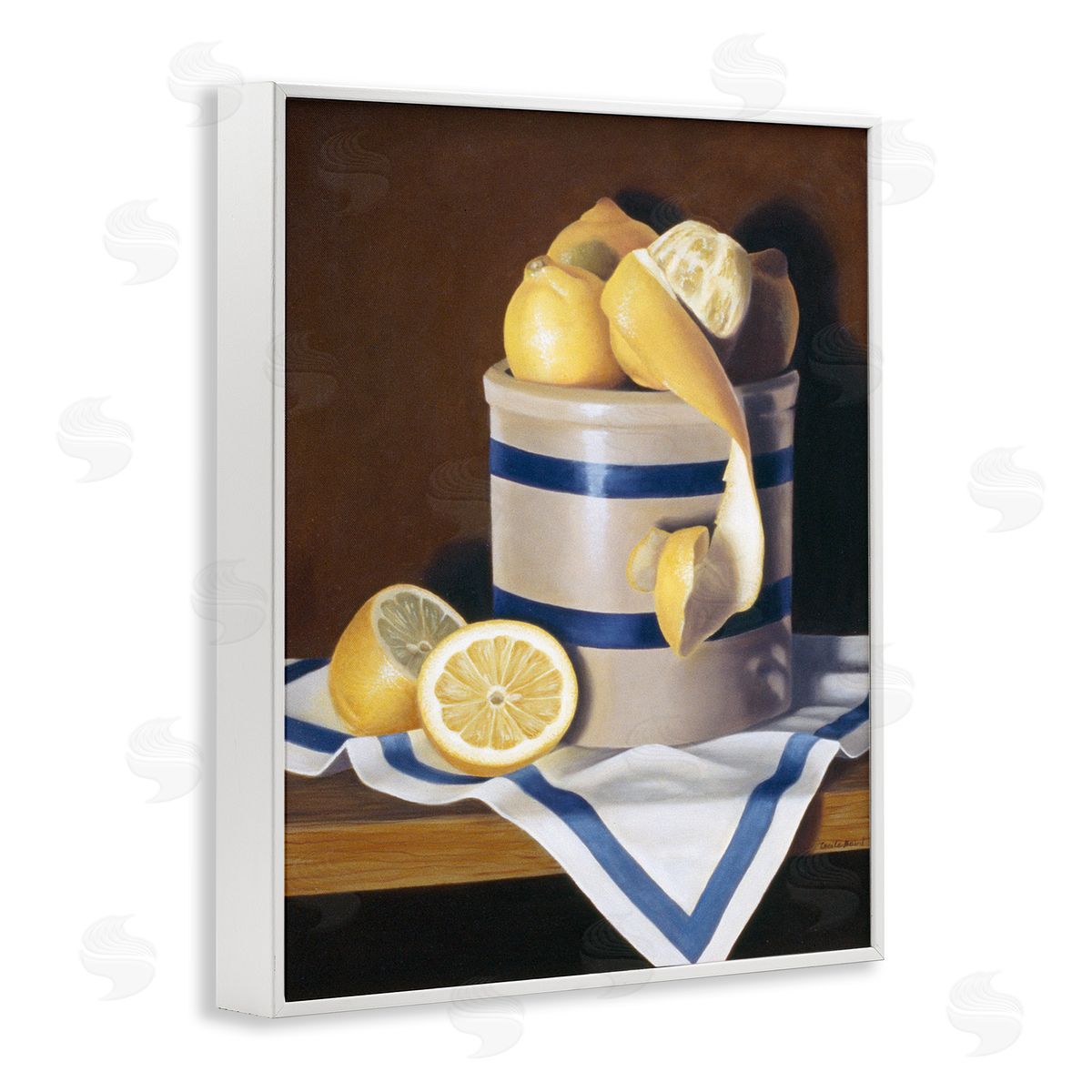 Lemon Peel in Jar Still-Life White Frame Print Wall Art, Home Decor by Cecile Baird