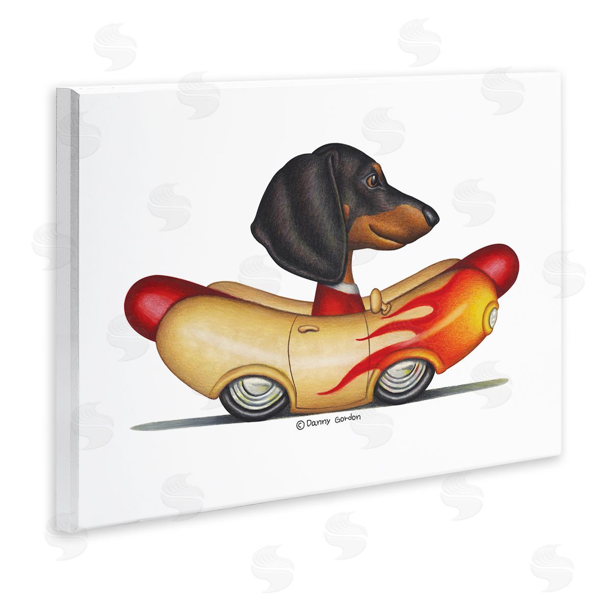 Dachshund in Weenie Mobil Wood Plaque Wall Art, Home Decor by Danny Gordan