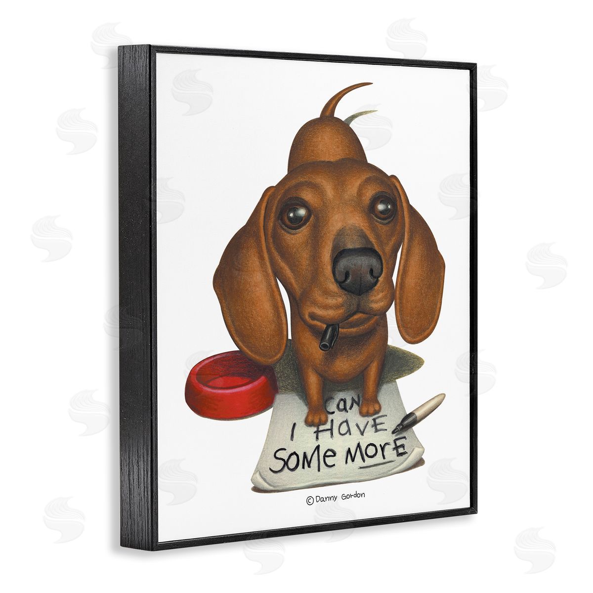 Can I Have Some More Dog Black Frame Print Wall Art, Home Decor by Danny Gordan