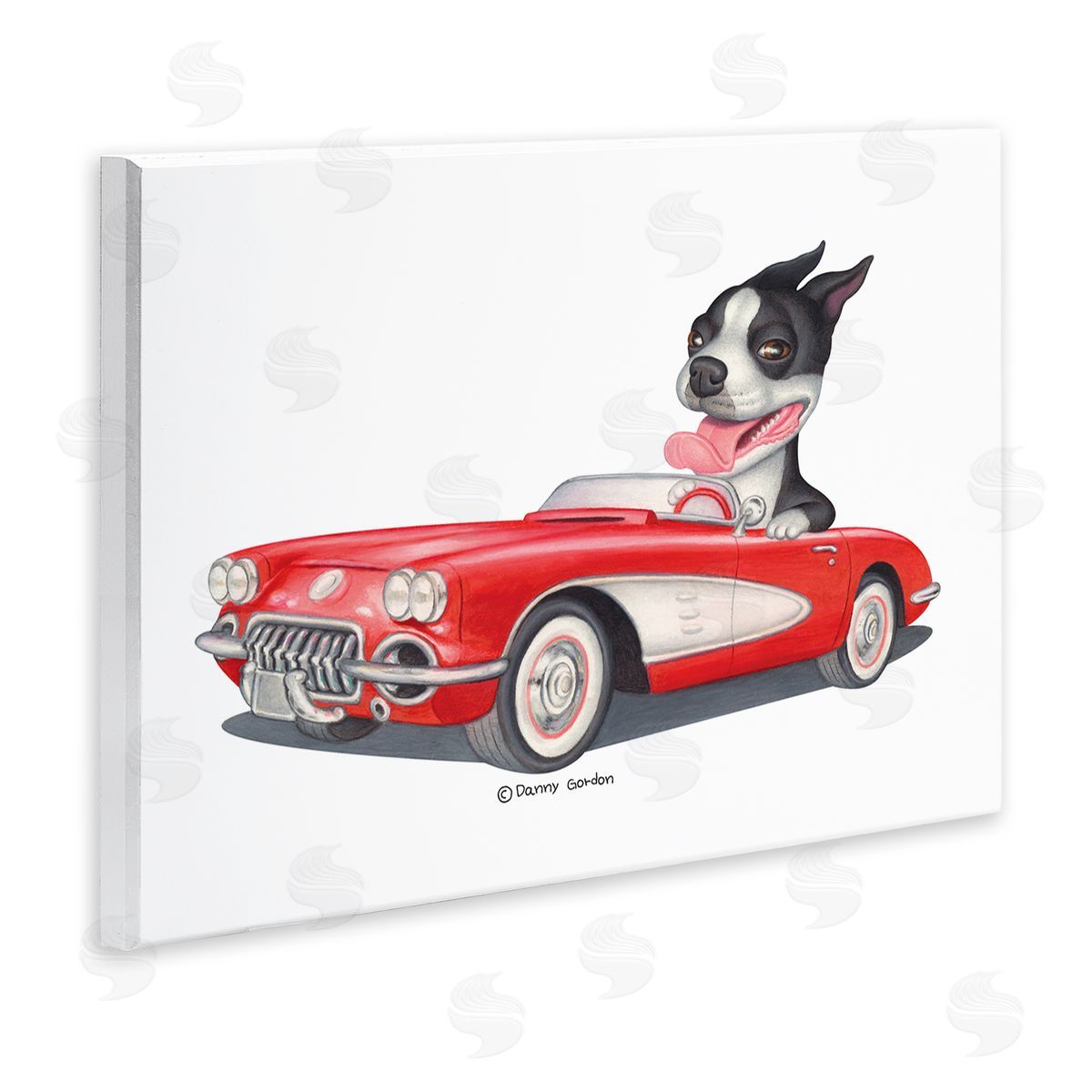 Dog Driving Vintage Convertible Wood Plaque Wall Art, Home Decor by Danny Gordan