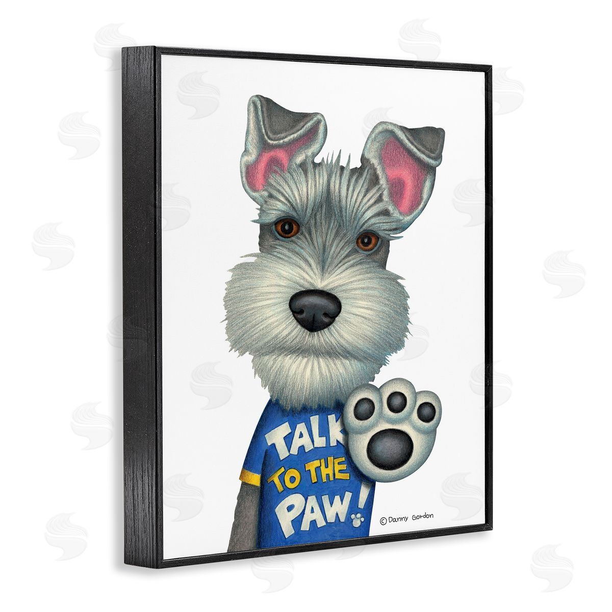 Talk to the Paw Scotty Dog Black Frame Print Wall Art, Home Decor by Danny Gordan