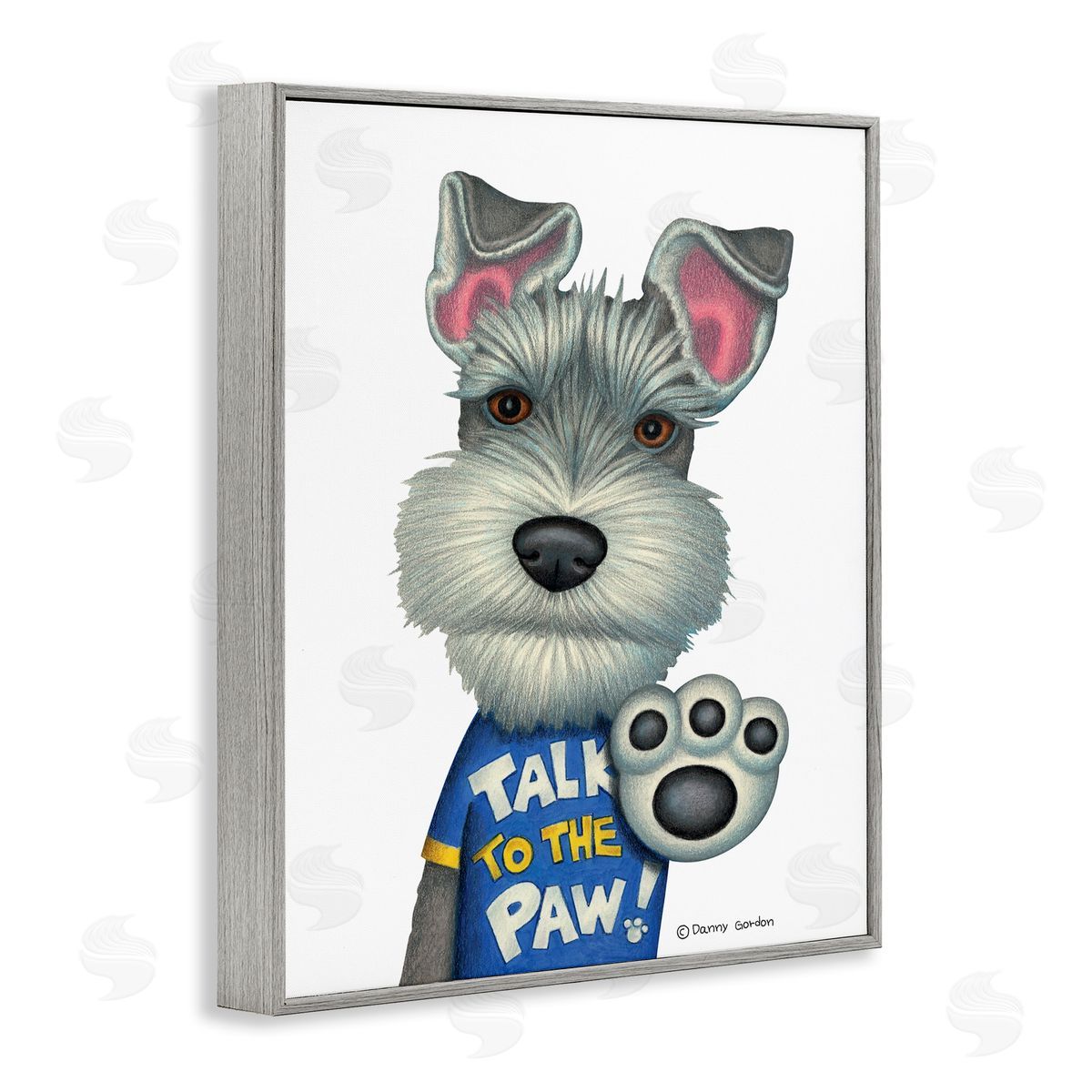 Talk to the Paw Scotty Dog Grey Frame Print Wall Art, Home Decor by Danny Gordan