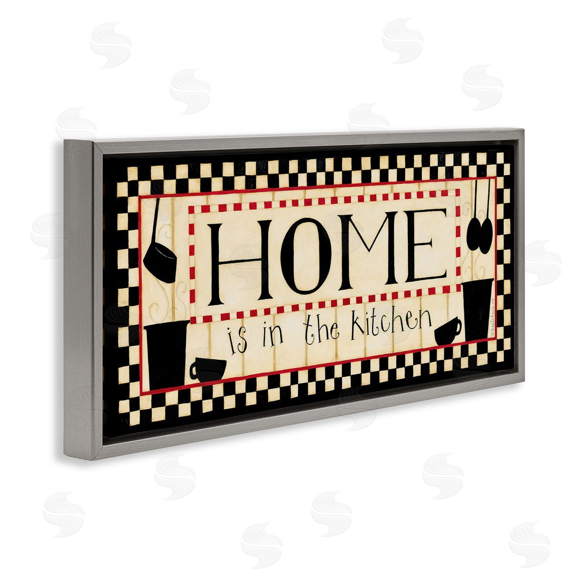 Home's in the Kitchen Grey Floating Frame Canvas Wall Art, Home Decor by Dan DiPaolo