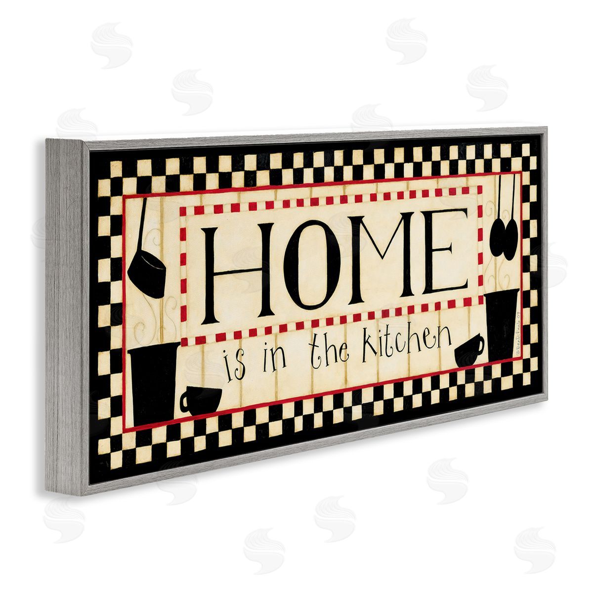 Home's in the Kitchen Grey Frame Print Wall Art, Home Decor by Dan DiPaolo