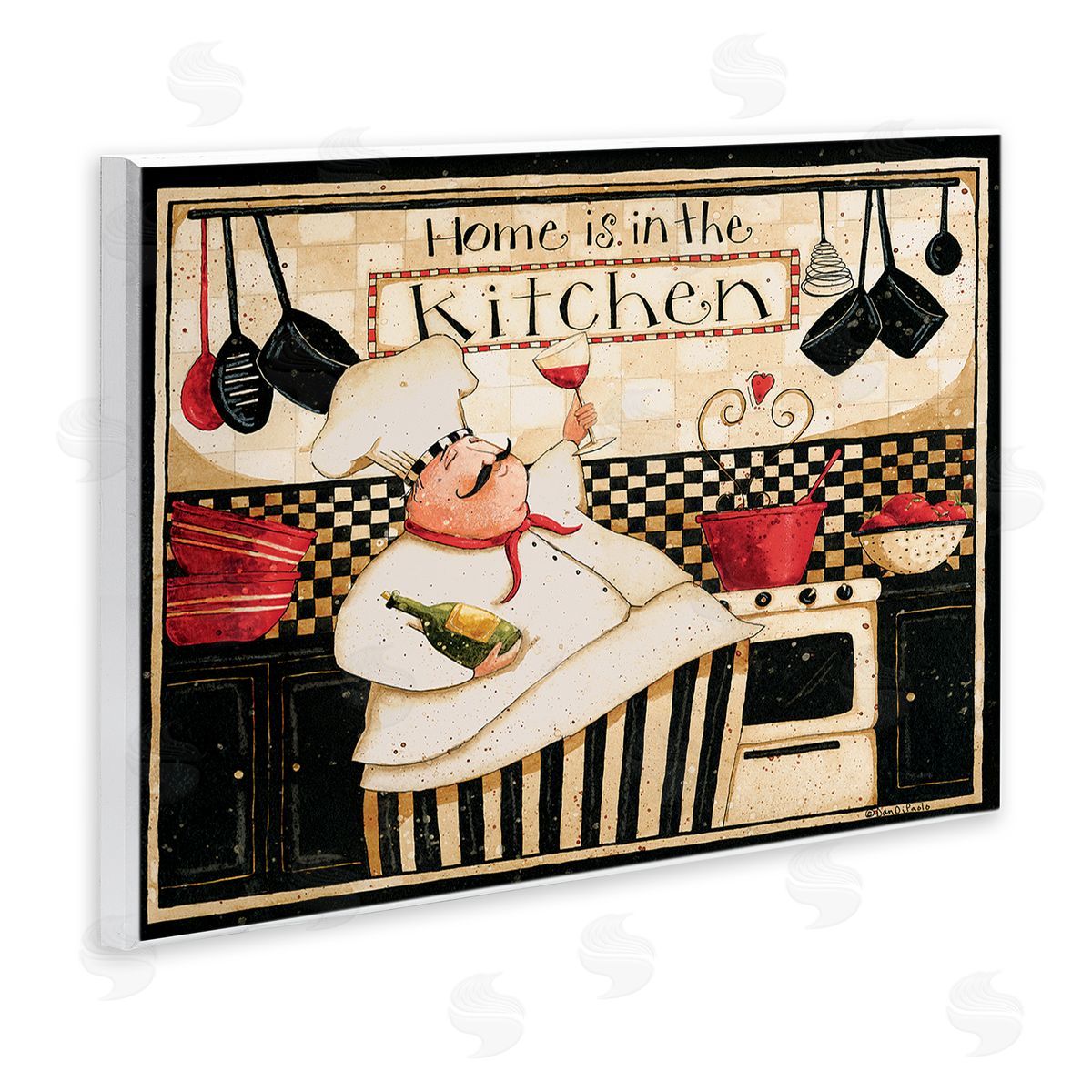 Home's in Kitchen Happy Chef Wood Plaque Wall Art, Home Decor by Dan DiPaolo
