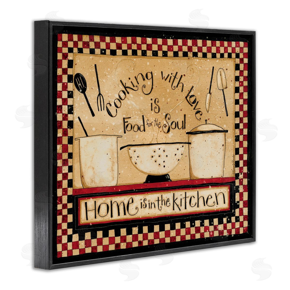 Cooking with Love Kitchen Black Frame Print Wall Art, Home Decor by Dan DiPaolo