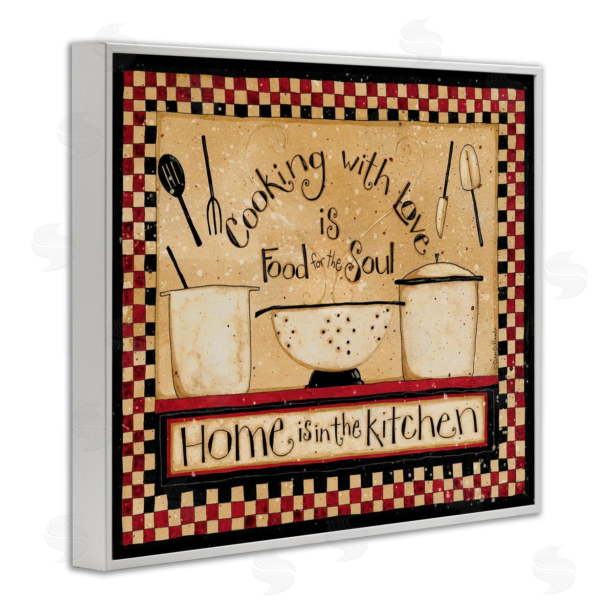 Cooking with Love Kitchen White Frame Print Wall Art, Home Decor by Dan DiPaolo