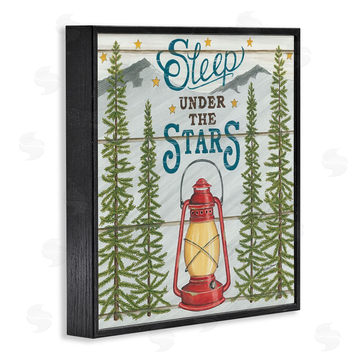 Sleep Under the Stars with Forest Black Frame Print Wall Art, Home Decor by Deb Strain