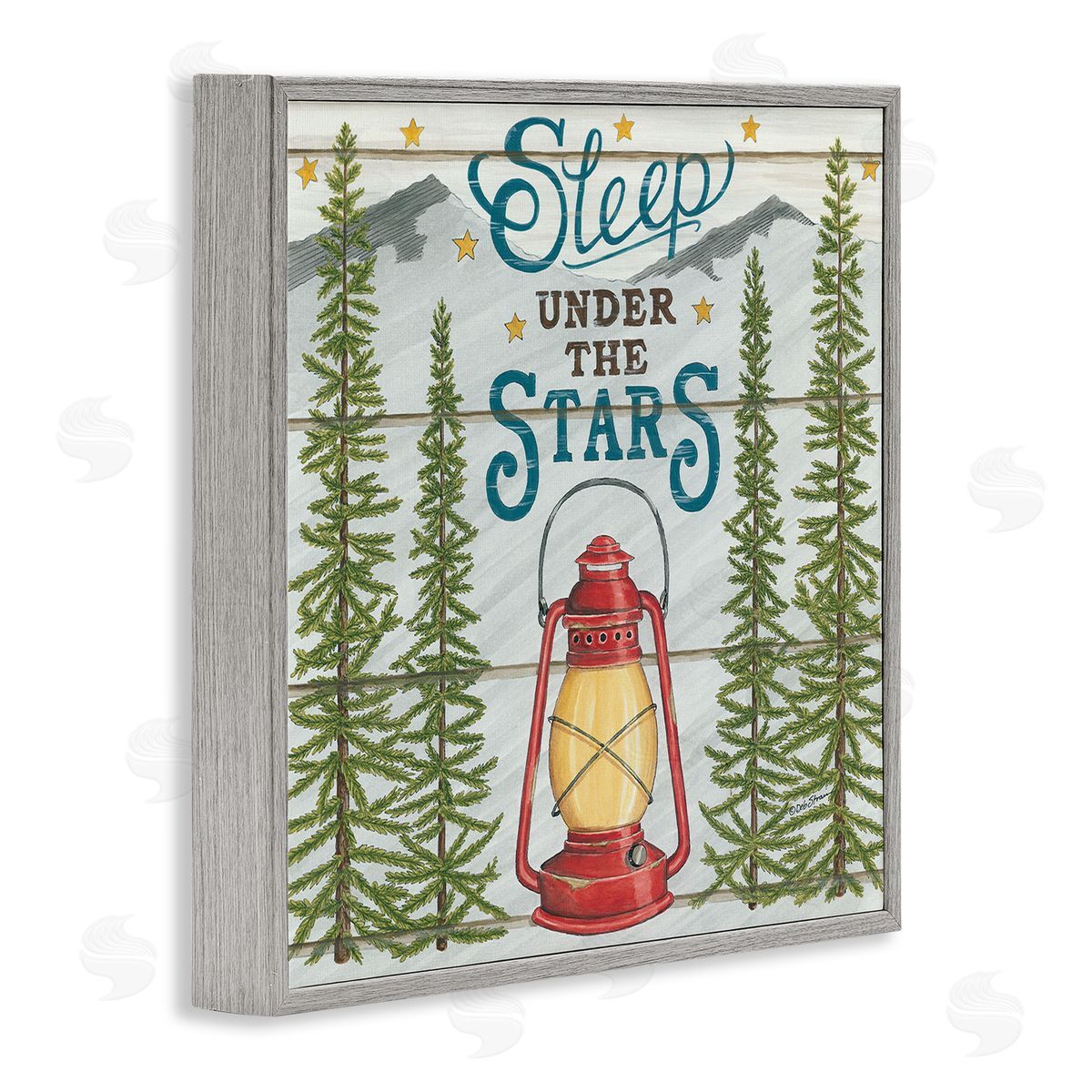 Sleep Under the Stars with Forest Grey Frame Print Wall Art, Home Decor by Deb Strain