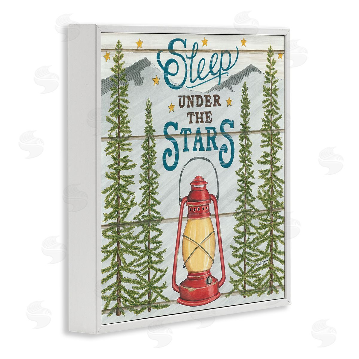 Sleep Under the Stars with Forest White Frame Print Wall Art, Home Decor by Deb Strain