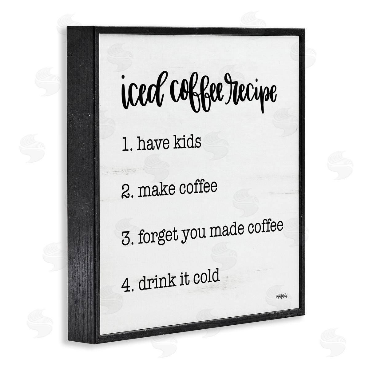 Funny Iced Coffee Recipe Black Frame Print Wall Art, Home Decor by Imperfect Dust